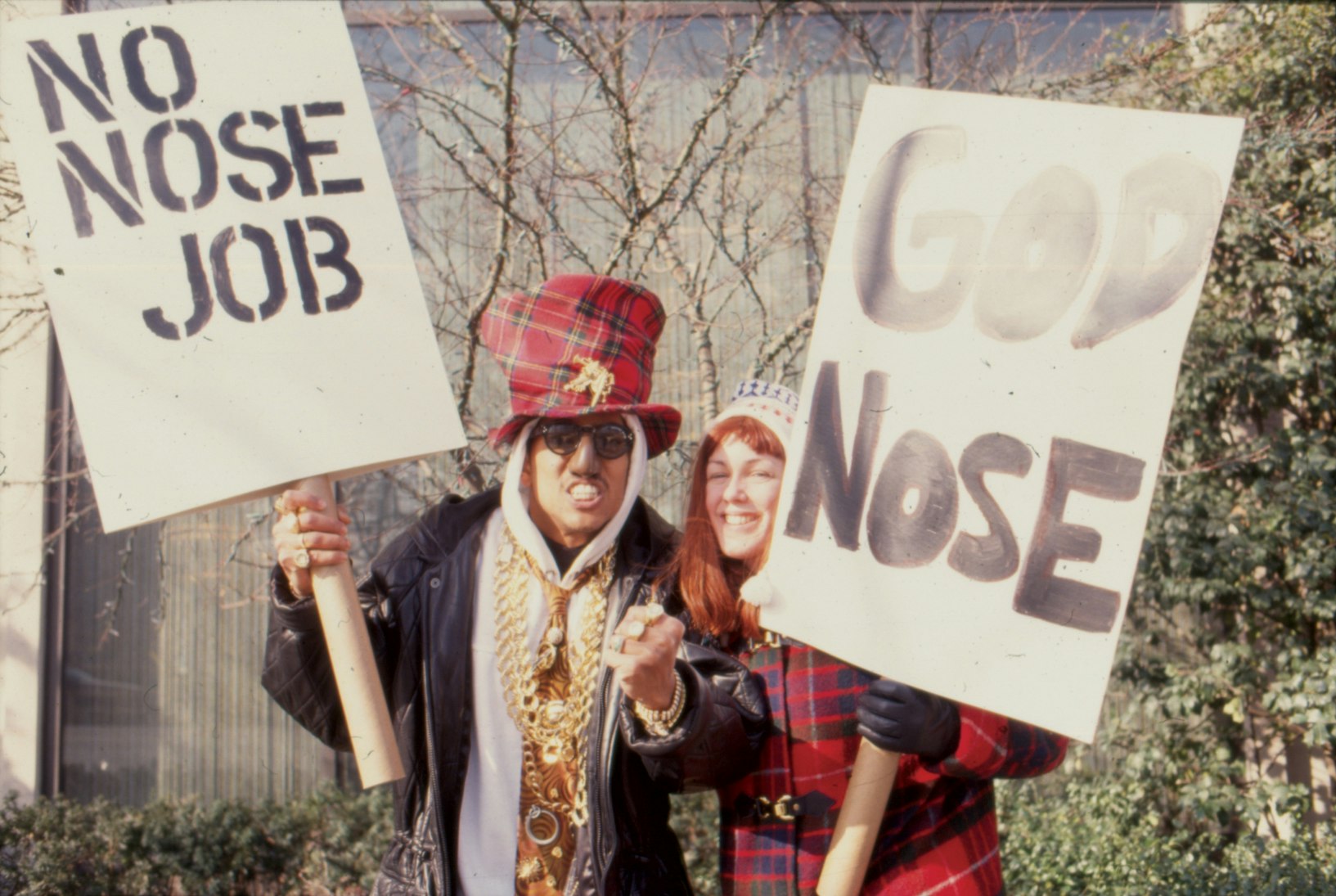 Shock G and Monica Lynch at the video shoot for Digital Underground’s “No Nose Job,” 1992. Photo courtesy Monica Lynch.
